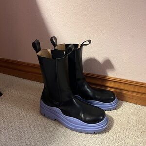 Black Boots with Purple Soles